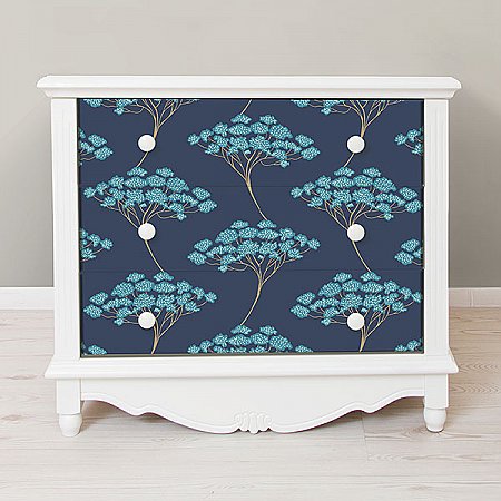 Blue Ficus Peel & Stick Wallpaper