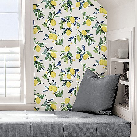 Lemon Drop Yellow Peel & Stick Wallpaper