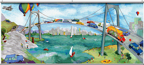 Watercolor Bridge Minute Mural 121709