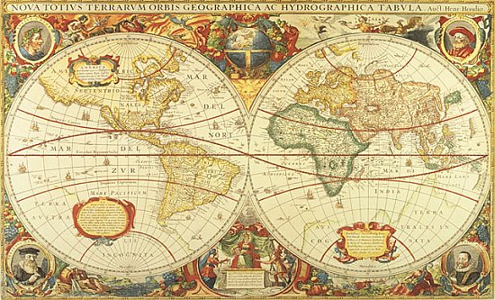 Antique World Map Wall Mural C873 by Environmental Graphics