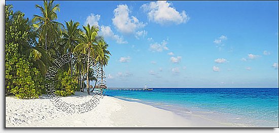 Island Vacation Panoramic 1-piece Peel and Stick Wall Mural