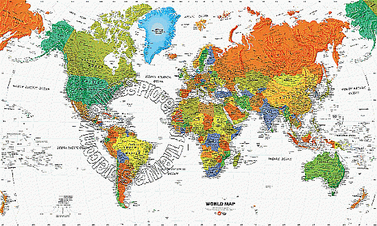 World Map Wall Mural MP4945M