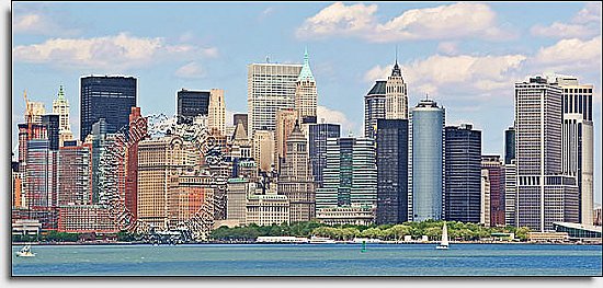 NYC Panoramic (Color) One-piece Peel & Stick Canvas Wall Mural