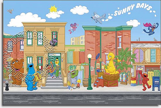 Sesame Street Wall Mural by Roommates
