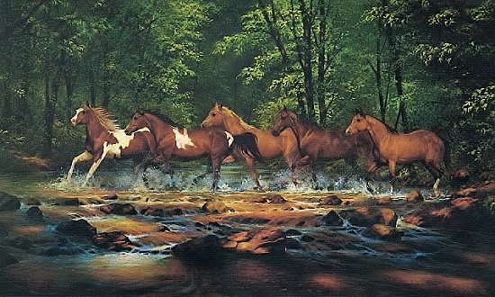Running Horses Mural WL5528MMP