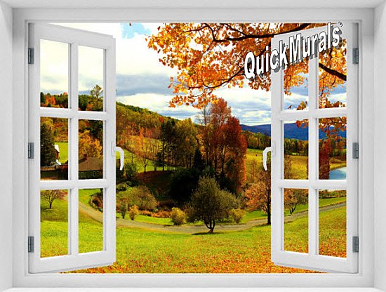 Vermont Farmhouse Window #2 One-Piece Peel and Stick Mural