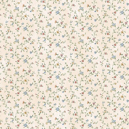 Calico Blue Busy Floral Toss Wallpaper