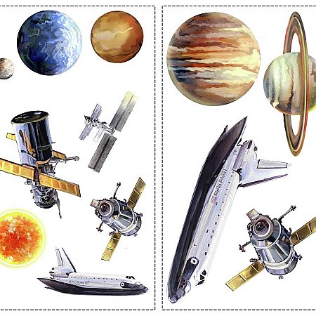 SPACE TRAVEL PEEL & STICK WALL DECALS