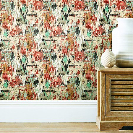 ORANGE AZTEC PEEL & STICK WALLPAPER