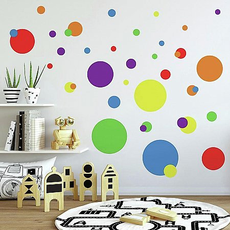 JUST DOTS PRIMARY PEEL & STICK WALL DECALS