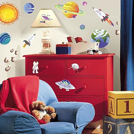 OUTER SPACE PEEL & STICK WALL DECALS