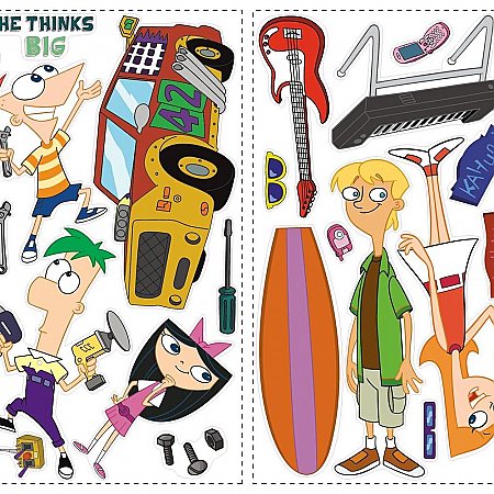 PHINEAS & FERB PEEL & STICK WALL DECAL