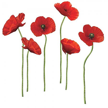 POPPIES AT PLAY PEEL & STICK GIANT WALL DECALS