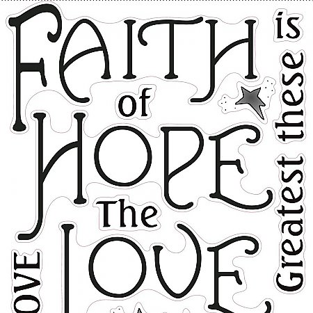 FAITH, HOPE & LOVE PEEL & STICK QUOTABLE