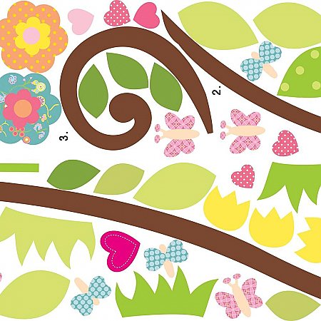 HAPPY SCROLL BRANCH PEEL & STICK WALL DECALS