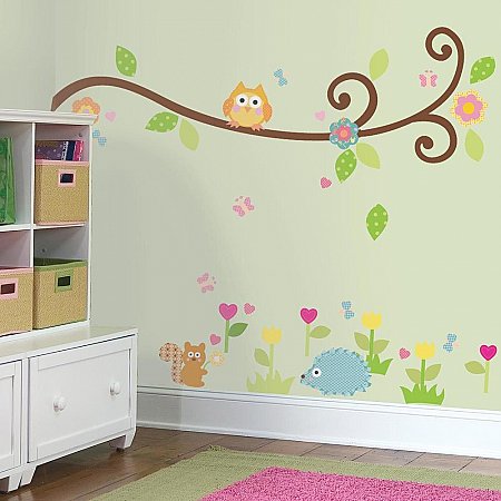 HAPPY SCROLL BRANCH PEEL & STICK WALL DECALS