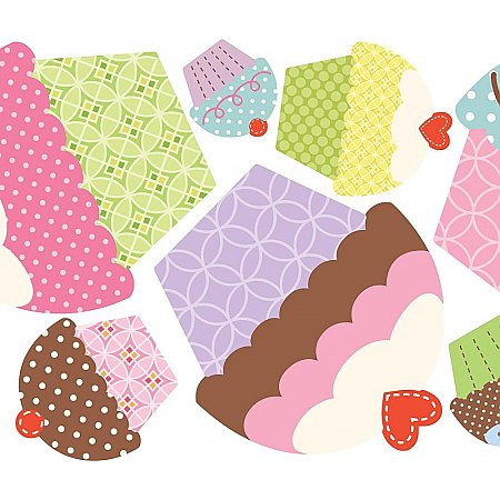 HAPPY CUPCAKE PEEL & STICK GIANT WALL DECALS