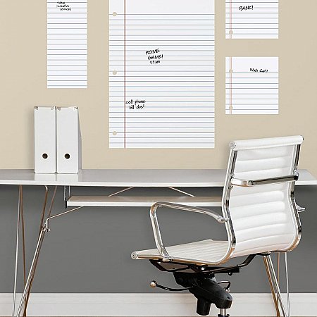 NOTEBOOK PAPER DRY ERASE PEEL AND STICK GIANT WALL DECALS