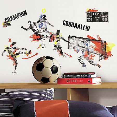 MEN'S SOCCER CHAMPION PEEL AND STICK WALL DECALS