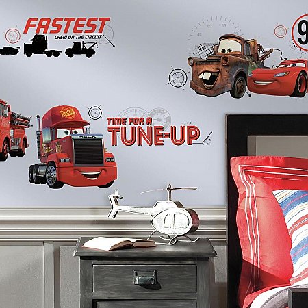 CARS FRIENDS TO THE FINISH PEEL AND STICK WALL DECALS
