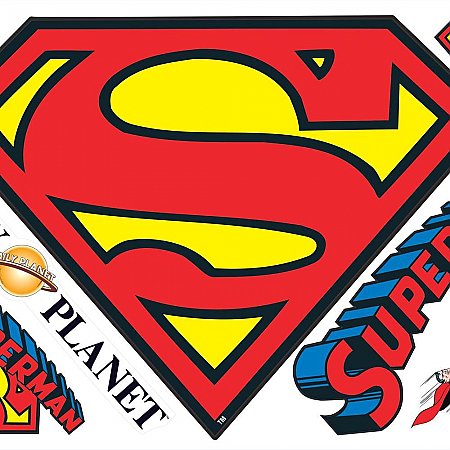 SUPERMAN LOGO DRY ERASE PEEL AND STICK GIANT WALL DECALS