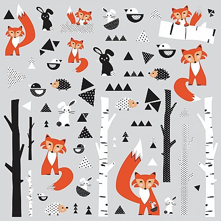 FOX FOREST PEEL AND STICK WALL DECALS