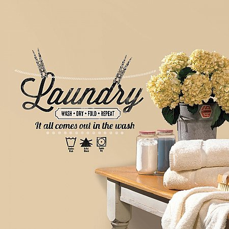 LAUNDRY QUOTE PEEL AND STICK WALL DECALS