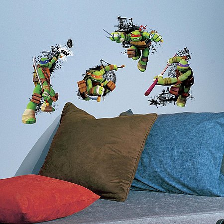 TEENAGE MUTANT NINJA TURTLES IN ACTION PEEL AND STICK GIANT WALL DECALS