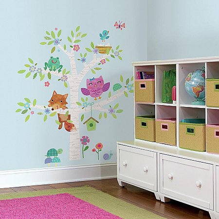 WOODLAND BABY BIRCH TREE PEEL AND STICK GIANT WALL DECALS