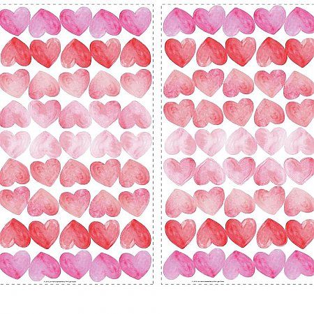 WATERCOLOR HEART PEEL AND STICK WALL DECALS