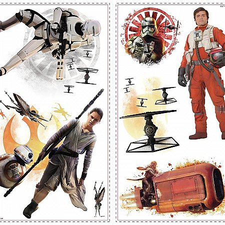 STAR WARS THE FORCE AWAKENS EP VII ENSEMBLE CAST P&S WALL DECALS
