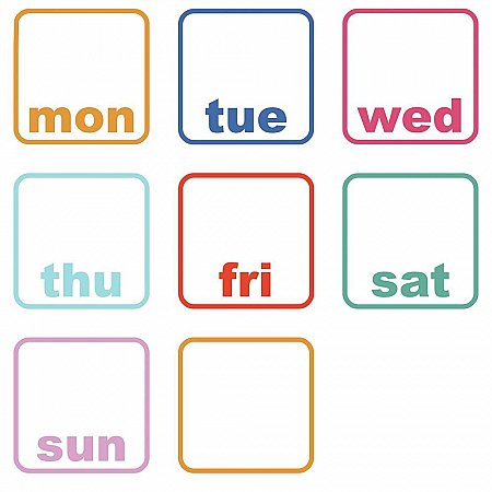 DAYS OF THE WEEK PLANNER DRY ERASE PEEL AND STICK WALL DECALS