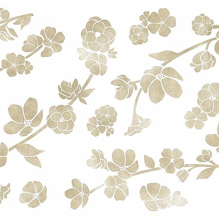 FLORAL BLOSSOM PEEL AND STICK GIANT WALL DECALS W/ 3D FLOWER EMBELLISHMENTS
