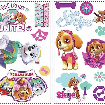 Paw Patrol Girl Pups L And Stick Wall Decals The Mural - Paw Patrol Wall Decals Canada