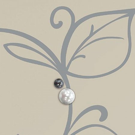 SILVER LEAF GIANT PEEL AND STICK WALL DECALS WITH PEARLS