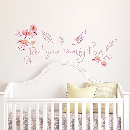 KATHY DAVIS PRETTY HEAD QUOTE PEEL AND STICK WALL DECALS