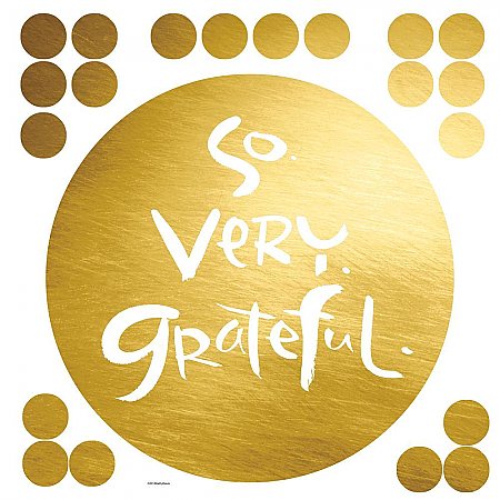 KATHY DAVIS GRATEFUL GOLD FOIL QUOTE PEEL AND STICK GIANT WALL DECALS
