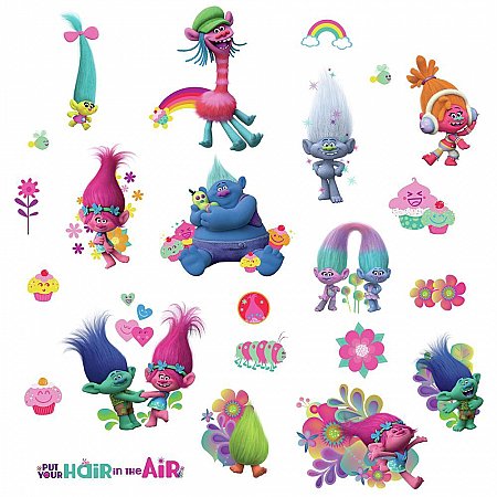 TROLLS PEEL AND STICK WALL DECALS