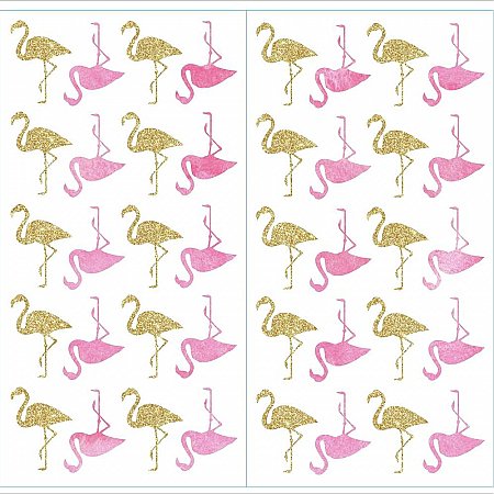 FLAMINGO PEEL AND STICK WALL DECALS WITH GLITTER
