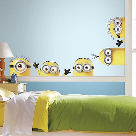 DESPICABLE ME 3 PEEKING MINIONS GIANT PEEL AND STICK WALL DECALS