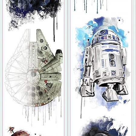 STAR WARS ICONIC WATERCOLOR PEEL AND STICK WALL DECALS
