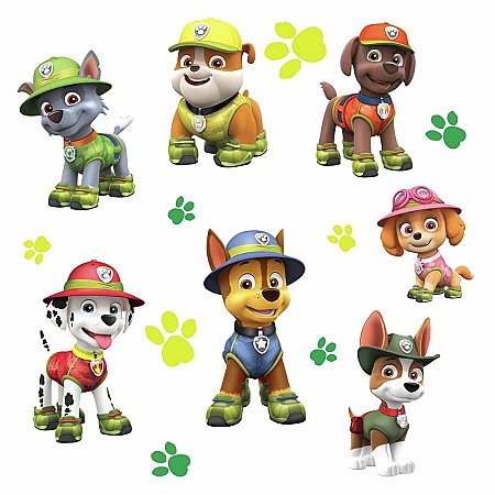 PAW PATROL JUNGLE PEEL AND STICK GIANT WALL DECALS