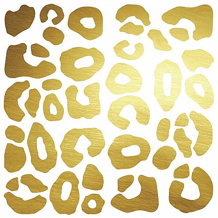 LEOPARD SPOT PEEL AND STICK WALL DECALS WITH FOIL