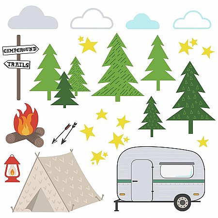 CAMPING PEEL AND STICK WALL DECALS