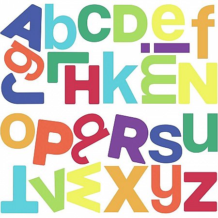 MULTICOLORED ALPHABET PEEL AND STICK WALL DECALS