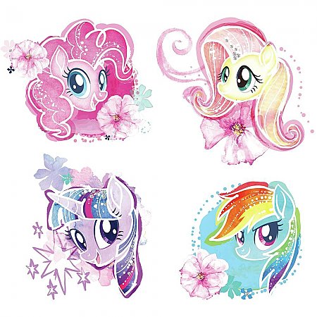 MY LITTLE PONY THE MOVIE WATERCOLOR PEEL AND STICK WALL DECALS