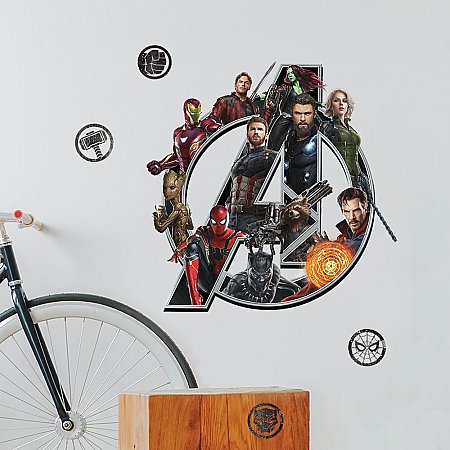 AVENGERS INFINITY WAR LOGO PEEL AND STICK GIANT WALL DECALS