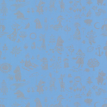 Moomin Blue Novelty Wallpaper