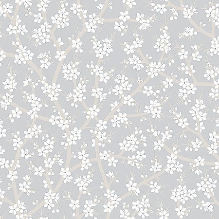 Henrik Light Grey Floral Wallpaper