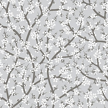 Henrik Grey Floral Wallpaper